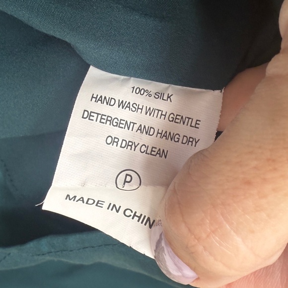 Marie Oliver Rare Silk Hunter Green Cross-front peplum blouse size XS - Picture 4 of 11